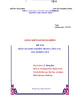 Sáng kiến kinh nghiệm một vài kinh nghiệm trong công tác chủ nhiệm lớp 9 