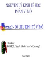 Slide bài giảng môn Kinh tế vĩ mô: Chương 2: Số liệu kinh tế vĩ mô