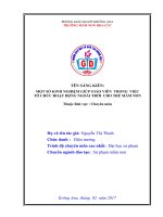 Skkn một số kinh nghiệm giúp giáo viên trong việc tổ chức hoạt động ngoài trời cho trẻ mầm non 