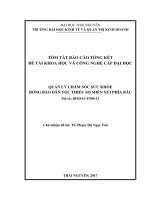 Quản lý chăm sóc sức khỏe đồng bào dân tộc thiểu số miền núi phía Bắc (tt)