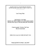 Kịch bản văn học trong sự phát triển của sân khấu kịch nói đương đại ở thành phố hồ chí minh (tóm tắt) 