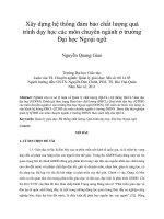 Xây dựng hệ thống đảm bảo chất lượng quá trình dạy học các môn chuyên ngành ở trường Đại học Ngoại ngữ