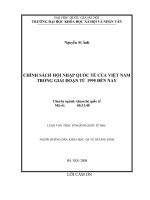 Chính sách hội nhập quốc tế của Việt Nam trong giai đoạn từ 1995 đến nay