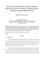 Xây dựng mô hình quản lý công tác giáo dục đạo đức cho sinh viên trong các trường Đại học Sư phạm trong giai đoạn hiện nay