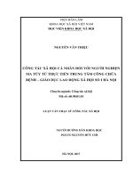 Công tác xã hội cá nhân đối với người nghiện ma túy từ thực tiễn Trung tâm Chữa bệnh – Giáo dục lao động xã hội số I Hà Nội