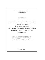Khai thác phần mềm toán học động trong dạy học ứng dụng đạo hàm để khảo sát và vẽ đồ thị của hàm số (chương I, SGK giải tích lớp 12 nâng cao) (LV tốt nghiệp)