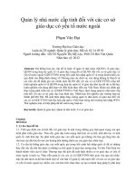 Quản lý nhà nước cấp tỉnh đối với các cơ sở giáo dục có yếu tố nước ngoài