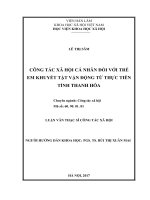 Công tác xã hội cá nhân đối với trẻ em khuyết tật vận động từ thực tiễn tỉnh Thanh Hóa