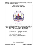 Sáng kiến kinh nghiệm một vài kinh nghiệm nhằm rèn kĩ năng nói cho học sinh thông qua tiết luyện nói môn ngữ văn ở trường THCS lê đình chinh 