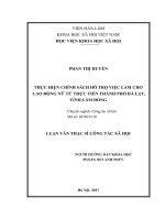 Thực hiện chính sách hỗ trợ việc làm cho lao động nữ từ thực tiễn thành phố đà lạt, tỉnh lâm đồng