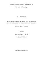 Thiết kết tổng hợp vật liệu khung hữu cơ kim loại mới định hướng ứng dụng làm chất xúc tác quang hoá (tóm tắt) 