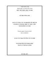Quản lý công tác xã hội đối với trẻ em có hoàn cảnh đặc biệt từ thực tiễn thành phố Cần Thơ