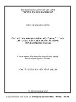 ỨNG xử của KHUNG PHẲNG bê TÔNG cốt THÉP có TƯỜNG xây CHÈN dưới tác ĐỘNG của tải TRỌNG NGANG (tóm tắt) 