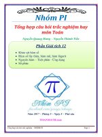 Tổng hợp câu hỏi trắc nghiệm hay giải tích 12   nguyễn quang hưng, nguyễn thành tiến 