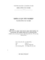 Nhu cầu của học sinh trung học phổ thông về chăm sóc sức khỏe sinh sản vị thành niên (nghiên cứu tại trường trung học phổ thông hòn gai, TP hạ long, quảng ninh