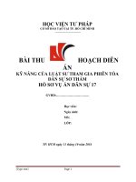 BÀI THU HOẠCH diễn án dân sự VỤ  bà HOÀNG THỊ TÁC