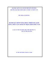 Đánh giá tiềm năng phát triển du lịch nông thôn vùng kinh tế trọng điểm phía nam