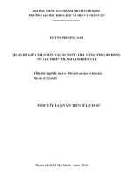 Quan hệ giữa nhật bản và các nước tiểu vùng sông mekong từ sau chiến tranh lạnh đến nay (tóm tắt) 