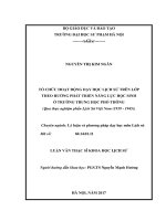 Tổ chức hoạt động dạy học lịch sử trên lớp theo hướng phát triển năng lực học sinh ở trường THPT (thực nghiệm phần lịch sử Việt Nam 1919 – 1945)