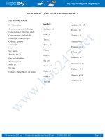 Tổng hợp từ vựng tiếng Anh lớp 6 học kỳ I