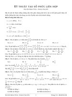 Kỹ thuật tạo số phức liên hợp giải nhanh bài toán số phức vận dụng cao   nguyễn minh tuấn 