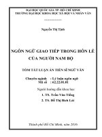 Ngôn ngữ giao tiếp trong hôn lễ của người nam bộ (tóm tắt) 