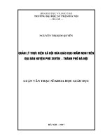 Quản lí thực hiện xã hội hoá giáo dục mầm non trên địa bàn huyện Phú XuyênThành phố Hà Nội