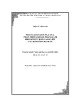 Những lỗi ngôn ngữ của phần mềm google translate khi dịch tự động anh việt các hợp đồng kinh tế (tóm tắt) 