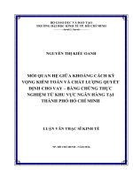 Mối quan hệ giữa khoảng cách kỳ vọng kiểm toán và chất lượng quyết định cho vay – bằng chứng thực nghiệm từ khu vực ngân hàng tại thành phố hồ chí minh 