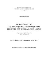 luận án QUẢN lý đào tạo tại học VIỆN PHẬT GIÁO VIỆT NAM THEO TIẾP cận đảm bảo CHẤT LƯỢNG 