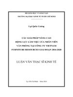 Các giải pháp nâng cao động lực làm việc của nhân viên văn phòng tại công ty TNHH vietnam furniture resources (v f r) giai đoạn 2016 2020 