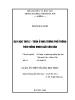 luận án dạy học tác phẩm thơ lí trần ở nhà trường phổ thông theo hướng minh giải văn bản 