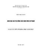 luận án giáo dục giá trị sống cho sinh viên sư phạm 