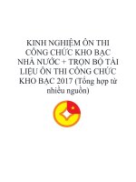 KINH NGHIỆM ôn THI CÔNG CHỨC KHO BẠC NHÀ nước + TRỌN bộ TÀI LIỆU ôn THI CÔNG CHỨC KHO BẠC 2017