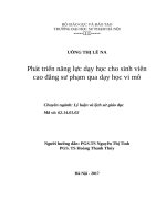 luận án phát triển năng lực dạy học cho sinh viên cao đẳng sư phạm qua dạy học vi mô 