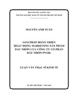 Giải pháp hoàn thiện hoạt động marketing sản phẩm dầu nhờn của công ty cổ phần dầu nhờn PVOIL 