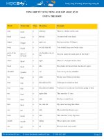 Tổng hợp từ vựng tiếng Anh lớp 6 học kỳ 2