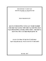 Quản lý bồi dưỡng năng lực nghề nghiệp cho đội ngũ giảng viên tại trường đào tạo, bồi dưỡng cán bộ, công chức, bộ nội vụ đáp ứng yêu cầu hội nhập quốc tế