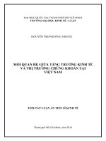Mối quan hệ giữa tăng trưởng kinh tế và thị trường chứng khoán tại việt nam (tóm tắt) 