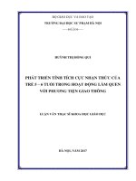 Phát triển tính tích cực nhận thức cho trẻ 5 6 tuổi trong hoạt động làm quen phương tiện giao thông
