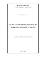 luận án PHÁT TRIỂN kỹ NĂNG dạy học TOÁN CHO SINH VIÊN sư PHẠM THEO CHUẨN NGHỀ NGHIỆP GIÁO VIÊN THÔNG QUA nội DUNG “dạy học hàm số ở TRƯỜNG TRUNG học PHỔ THÔNG 