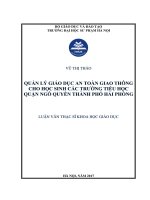 Quản lý giáo dục an toàn giao thông cho học sinh các trường tiểu học quận ngô quyền thành phố hải phòng