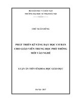 luận án PHÁT TRIỂN kĩ NĂNG dạy học cơ bản CHO GIÁO VIÊN TRUNG học PHỔ THÔNG mới vào NGHỀ 