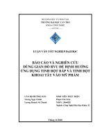 Báo cáo và nghiên cứu dùng giản đồ RVU để định hướng ứng dụng tinh bột bắp và tinh bột khoai tây vào mỹ phẩm 