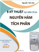 8 kỹ thuật đạt điểm tối đa nguyên hàm   tích phân   nguyễn tiến đạt 