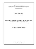 Hoàn thiện hệ thống nhận diện thương hiệu nhạc của tui của công ty cổ phần NCT 