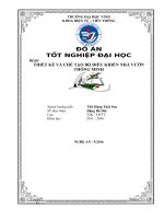 THIẾT kế và CHẾ tạo bộ điều KHIỂN NHÀ vườn THÔNG MINH