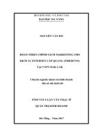 Hoàn thiện chính sách marketing cho dịch vụ internet cáp quang (FiberVNN) tại VNPT đắk lắk 