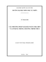 Các phương pháp giải bài toán chia hết và áp dụng trong chương trình THCS