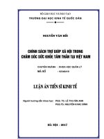 Chính sách trợ giúp xã hội trong chăm sóc sức khỏe tâm thần tại Việt Nam